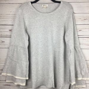Style Co Light Grey Ruffled-Sleeve Sweater